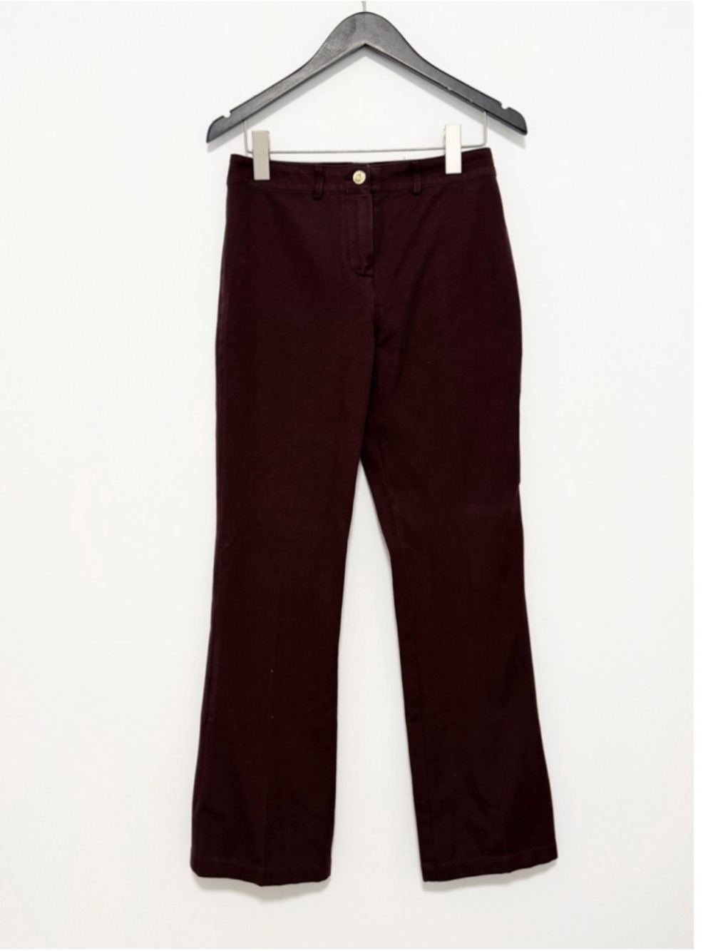 St John Cotton Twill Stretch Pants Dark Burgundy Size 2